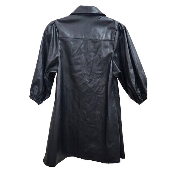 Dolce Cabo puff sleeve faux leather dress Color Black Size XS - Picture 5 of 14